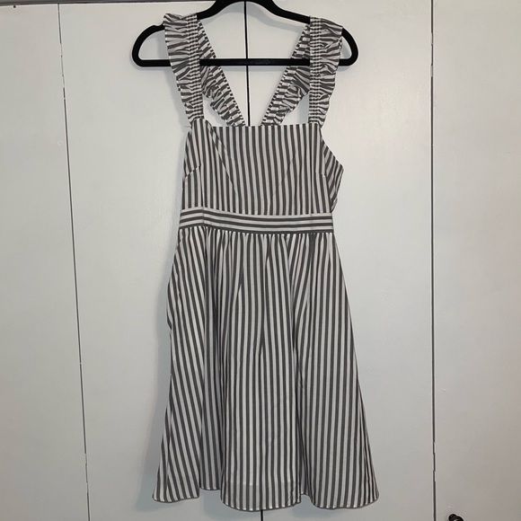 Madewell Striped Ruffle Sleeve Dress - Picture 1 of 3